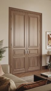 cửa gỗ sồi 2 cánh tân cổ điển