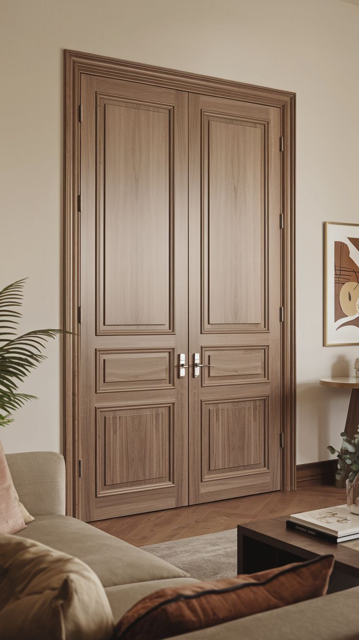 cửa gỗ sồi 2 cánh tân cổ điển