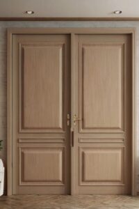 cửa gỗ sồi 2 cánh tân cổ điển