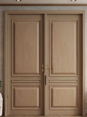 cửa gỗ sồi 2 cánh tân cổ điển