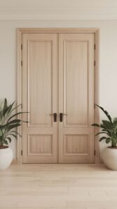 cửa gỗ sồi 2 cánh tân cổ điển