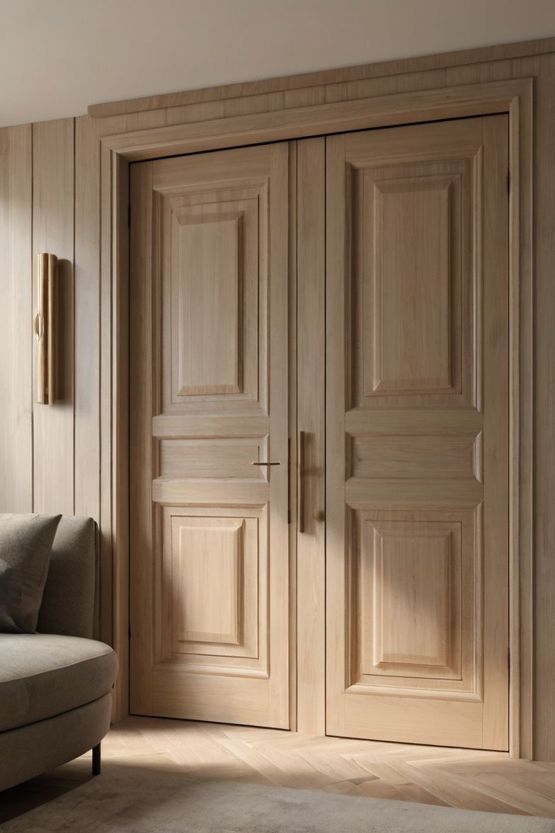 cửa gỗ sồi 2 cánh tân cổ điển