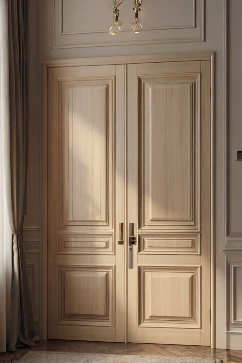 Cửa gỗ sồi 2 cánh tân cổ điển - Ảnh 6