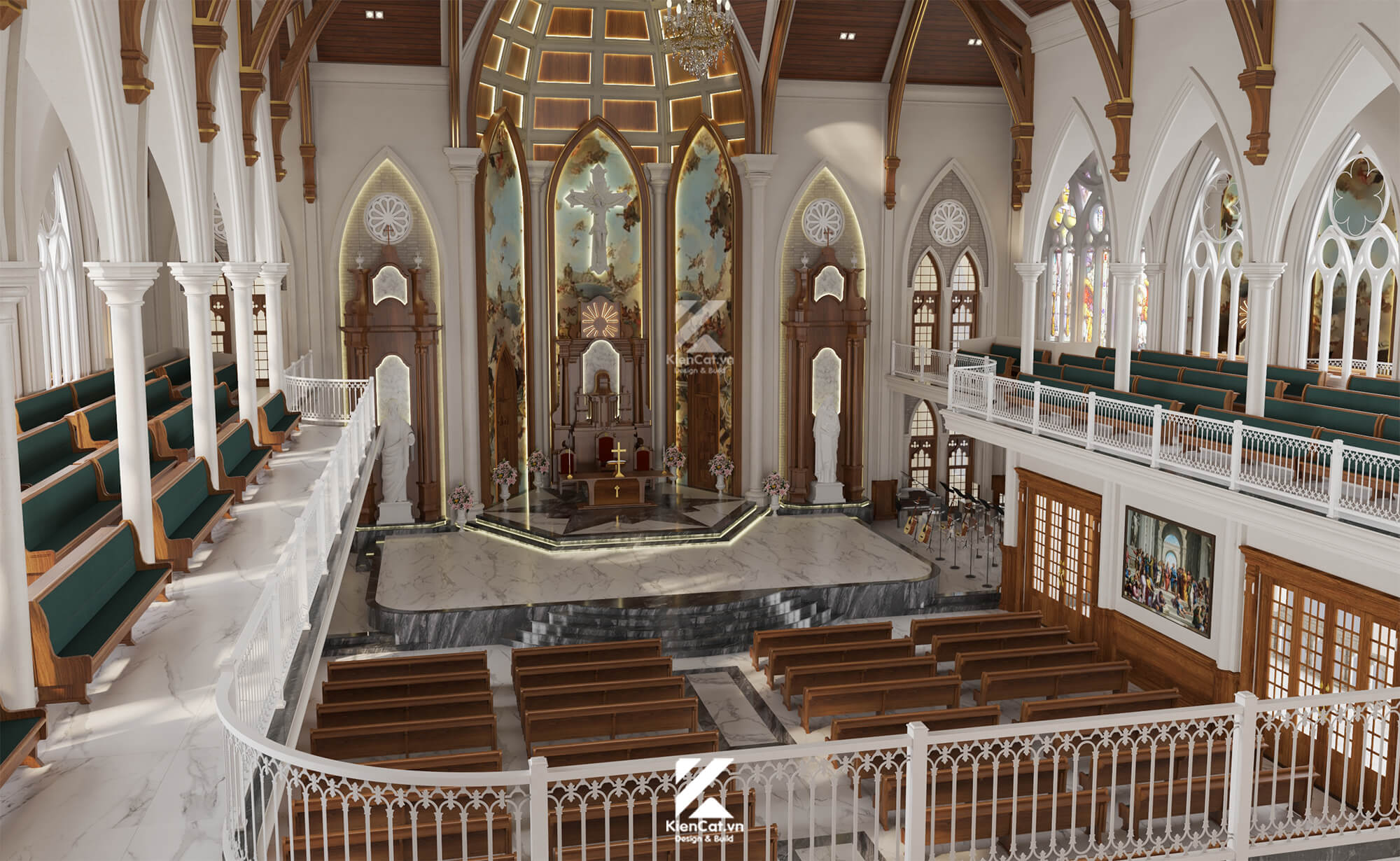 Thiết kế nội thất nhà thờ công giáo giáo xứ phú lợi bình dương