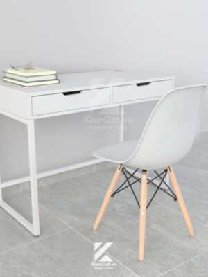 bàn làm việc chân sắt 2 ngăn kéo