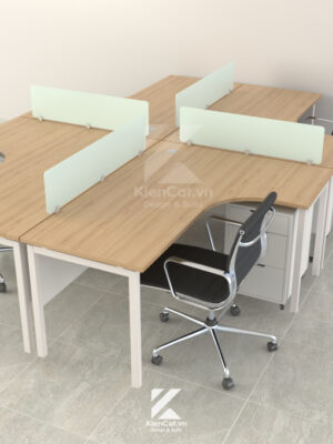 bàn văn phòng chữ L chân sắt