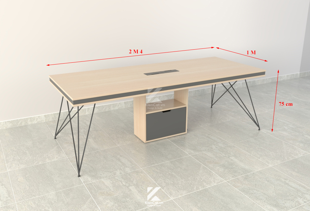 kích thước Bàn họp chân sắt hiện đại
