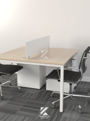 bàn làm việc 2 người chân sắt