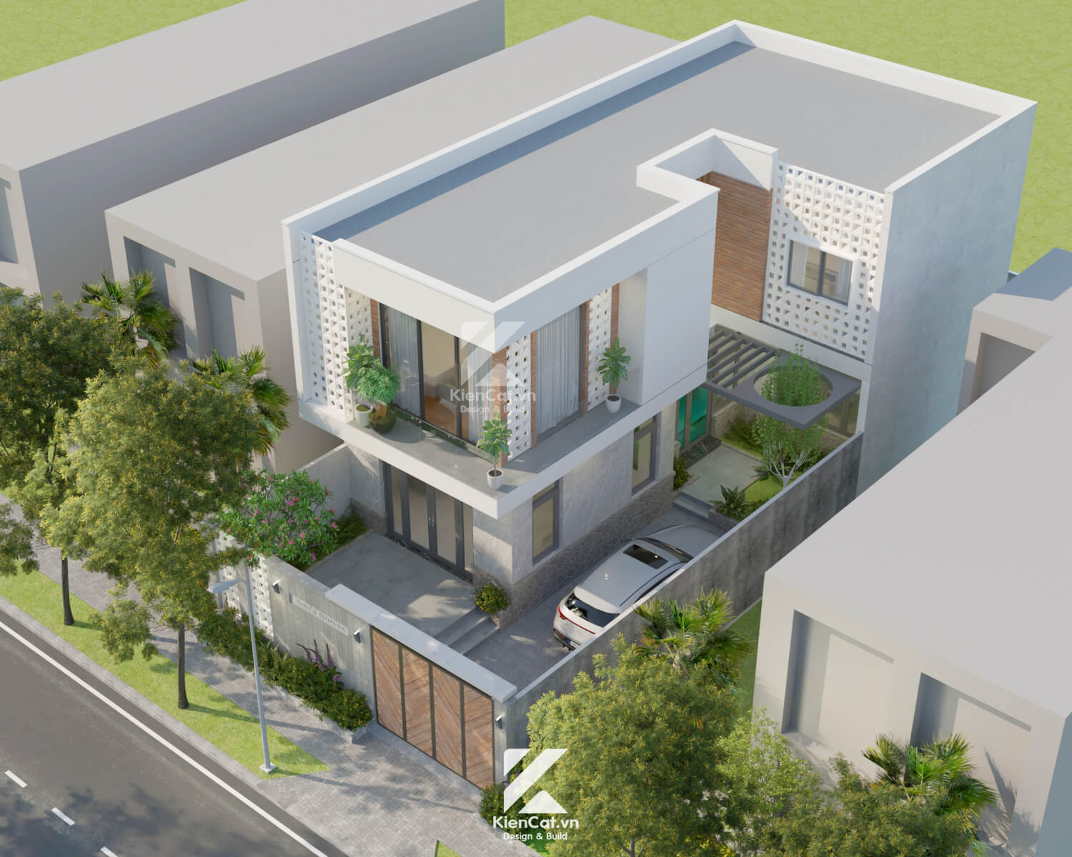 biệt thự phố 2 tầng