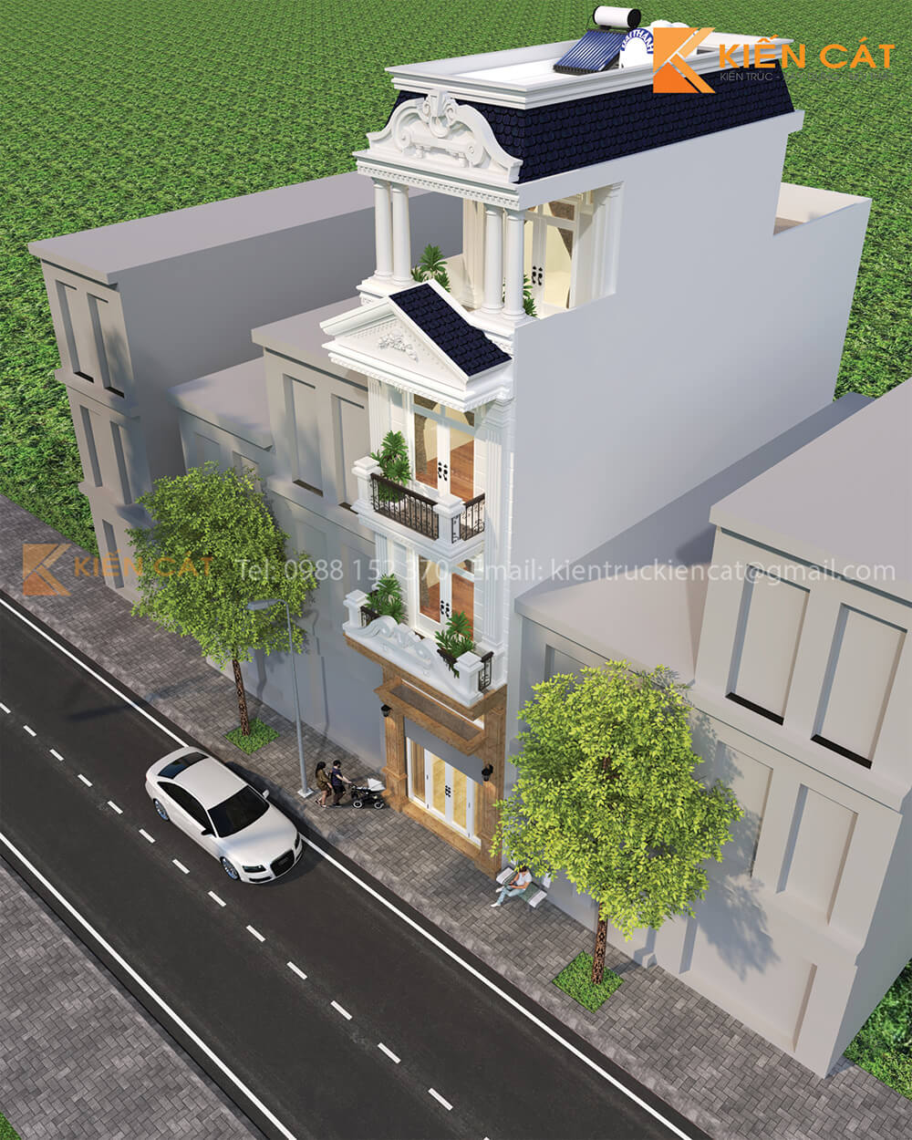 nhà phố cổ điển 3 tầng