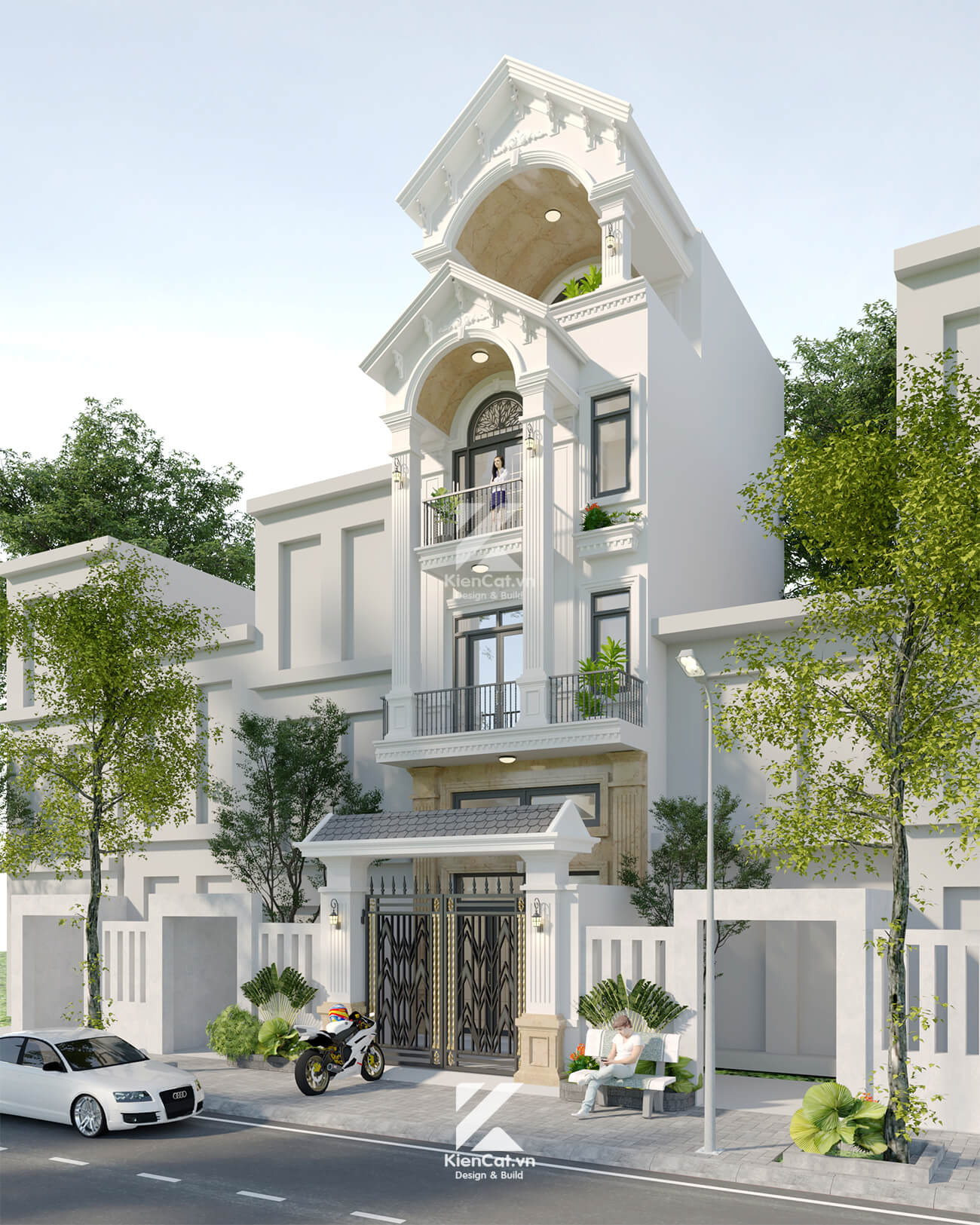 Thiết kế nhà phố tân cổ điển 3 tầng
