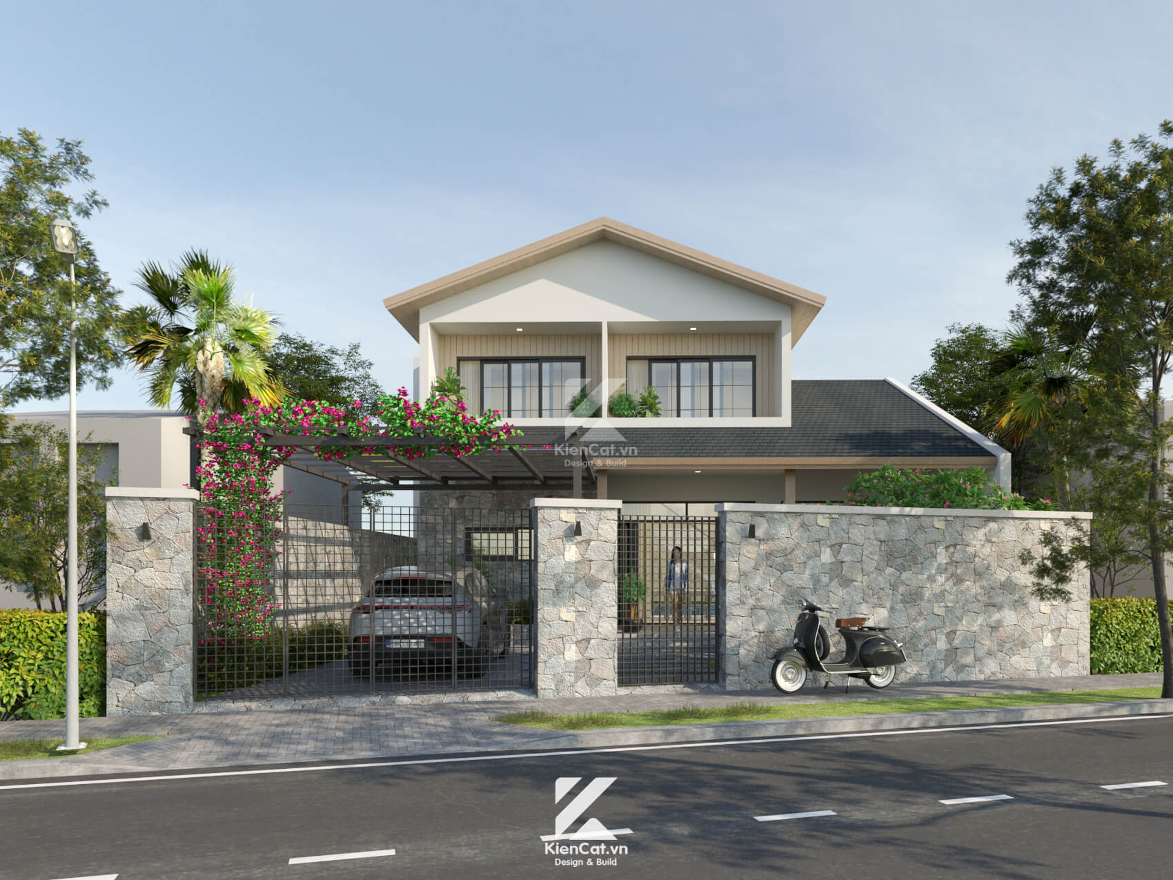 nhà vườn kiểu nhật 2 tầng