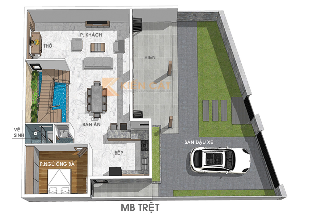 mặt bằng nhà vườn