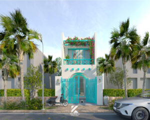 nhà phố phong cách santorini hy lạp mới lạ độc đáo