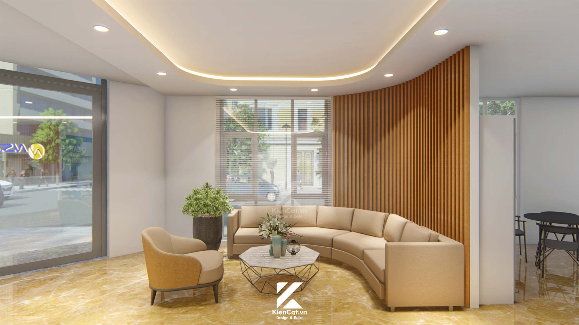 thiết kế lễ tân văn phòng