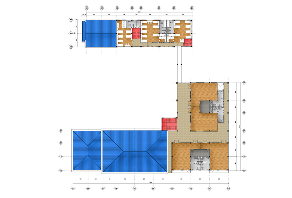 mặt bằng trường mầm mon kết hợp với nhà dòng