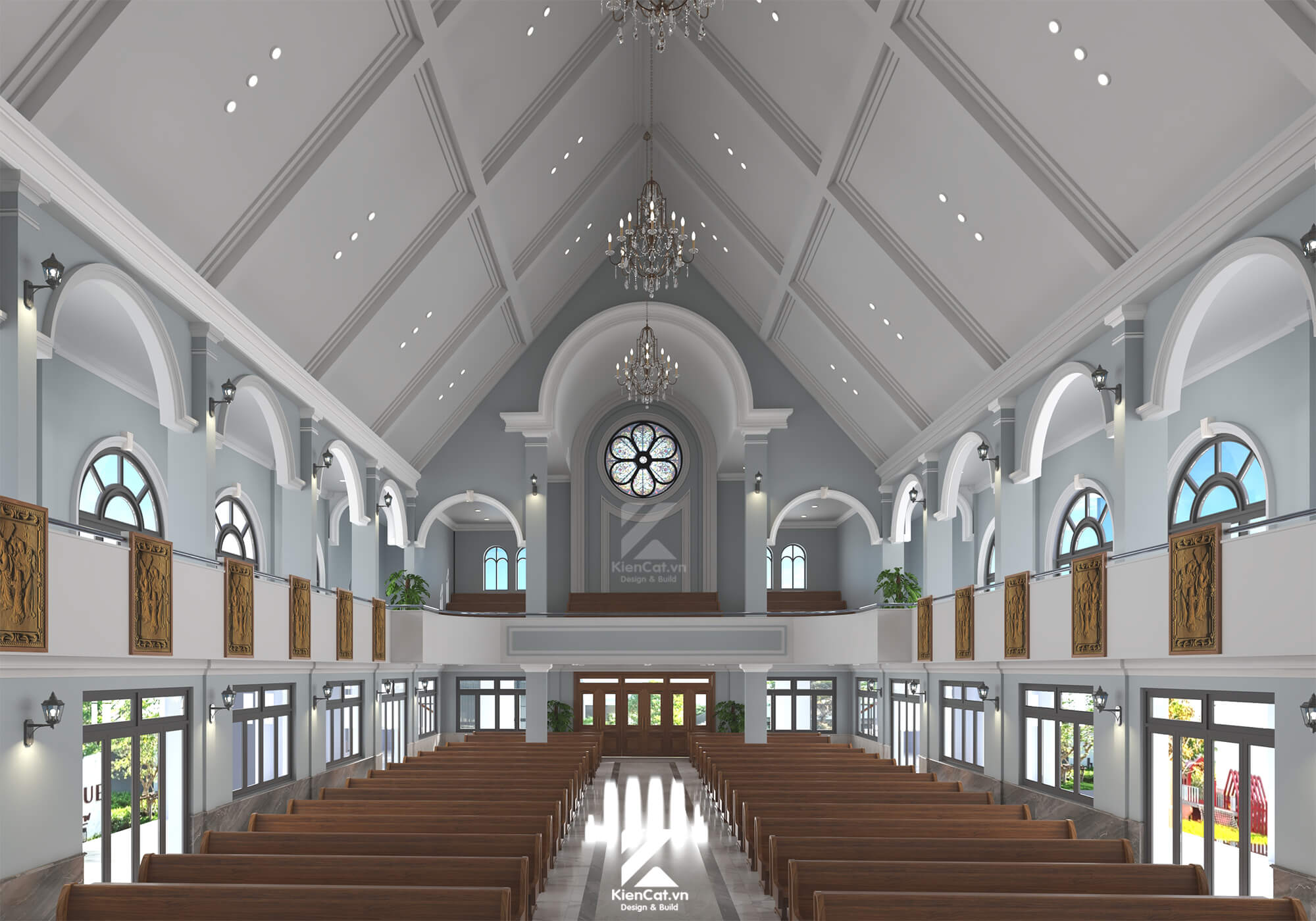 thiết kế nội thất nhà thờ giáo xứ núi tung, long khánh, đồng nai