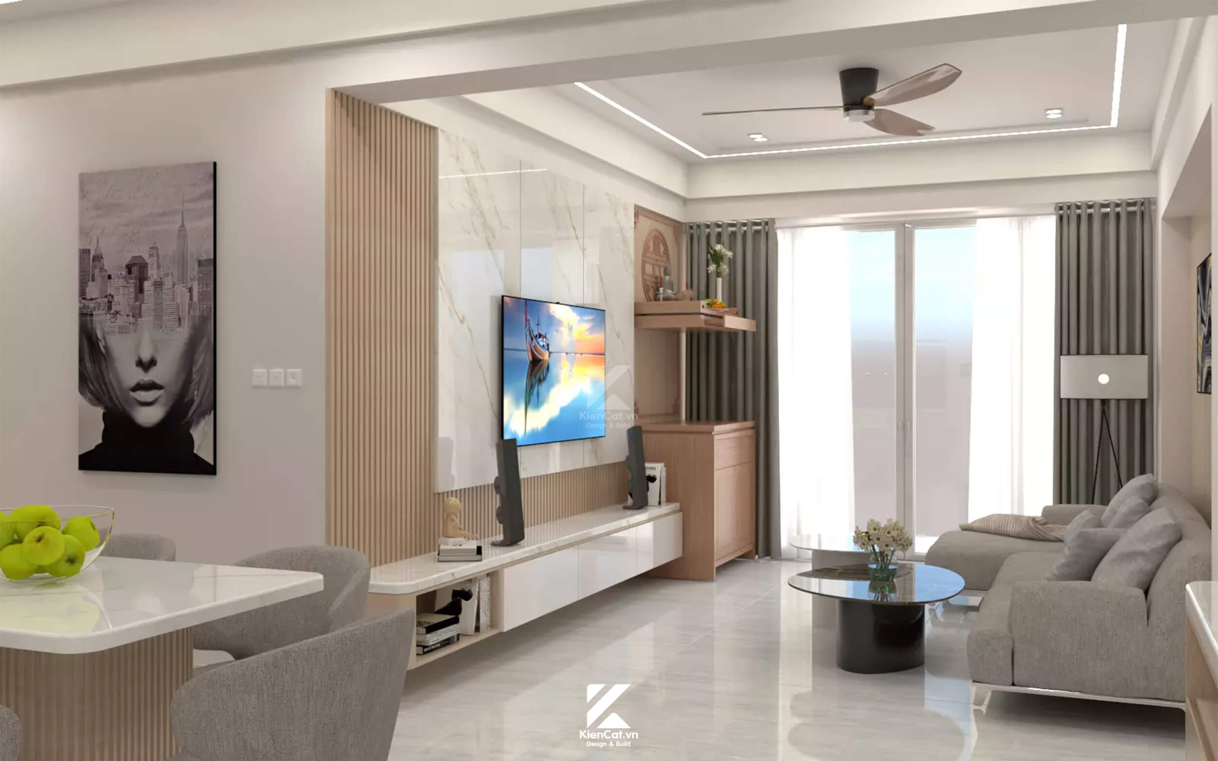 thiết kế cải tạo chung cư 3 phòng ngủ garden Plaza Quận