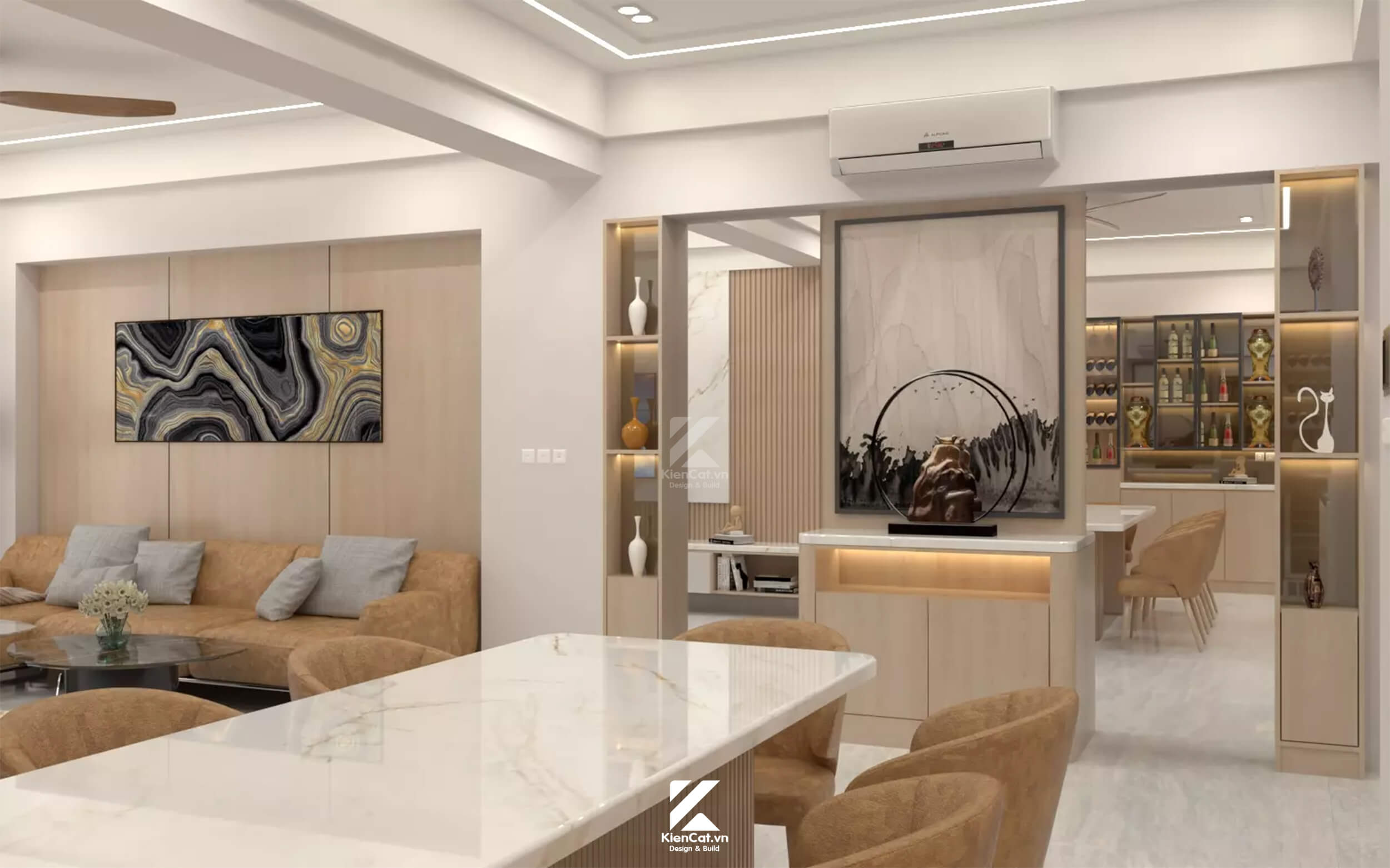 thiết kế cải tạo chung cư 3 phòng ngủ garden Plaza Quận