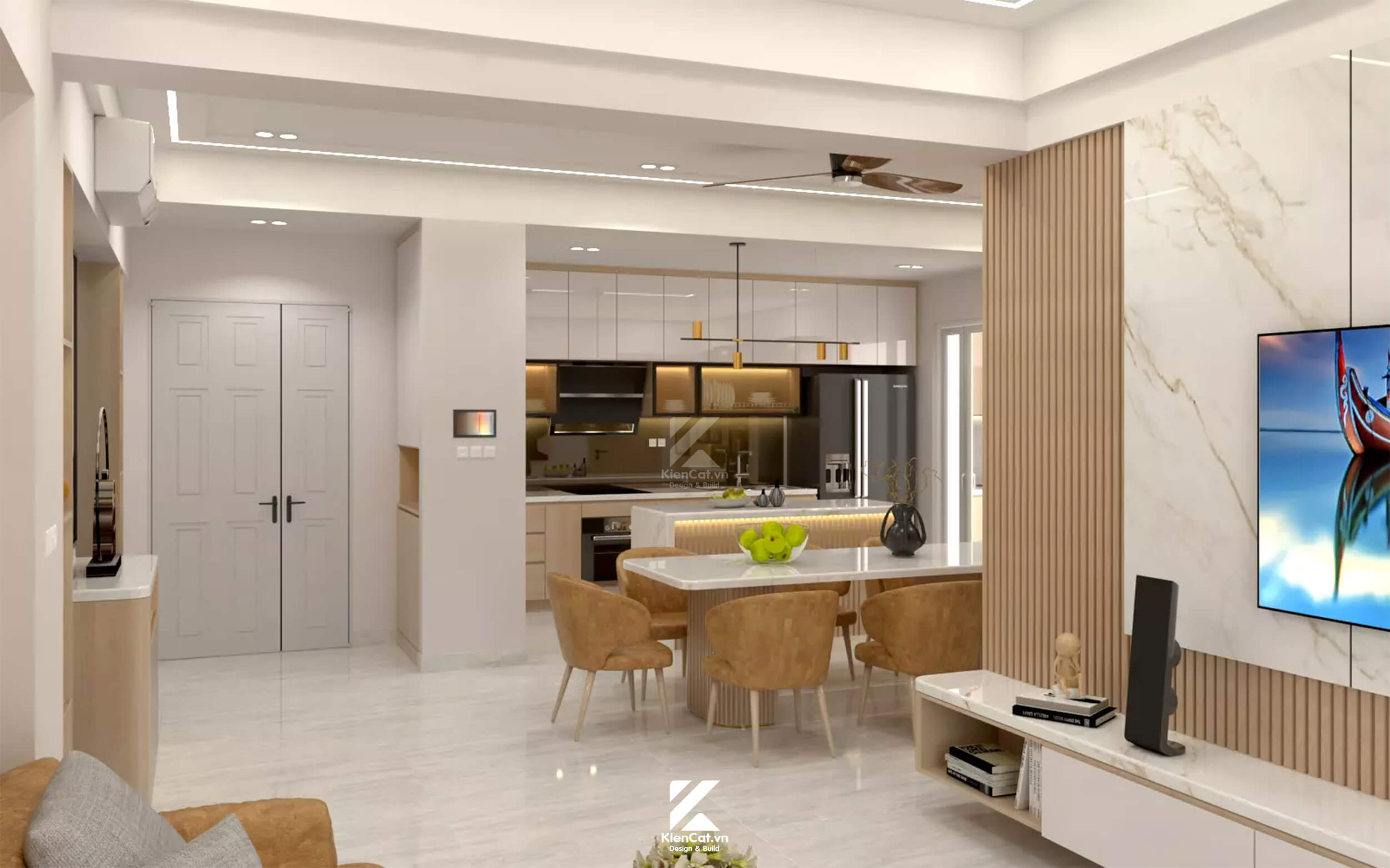 thiết kế cải tạo chung cư 3 phòng ngủ garden Plaza Quận