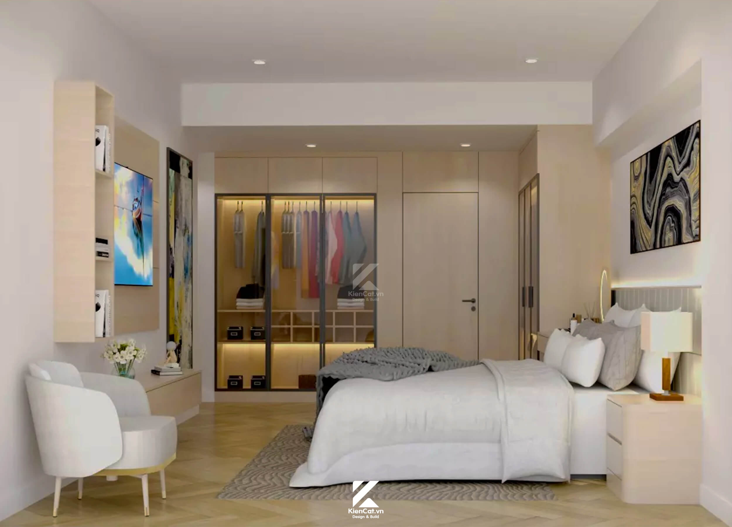 thiết kế cải tạo chung cư 3 phòng ngủ garden Plaza Quận