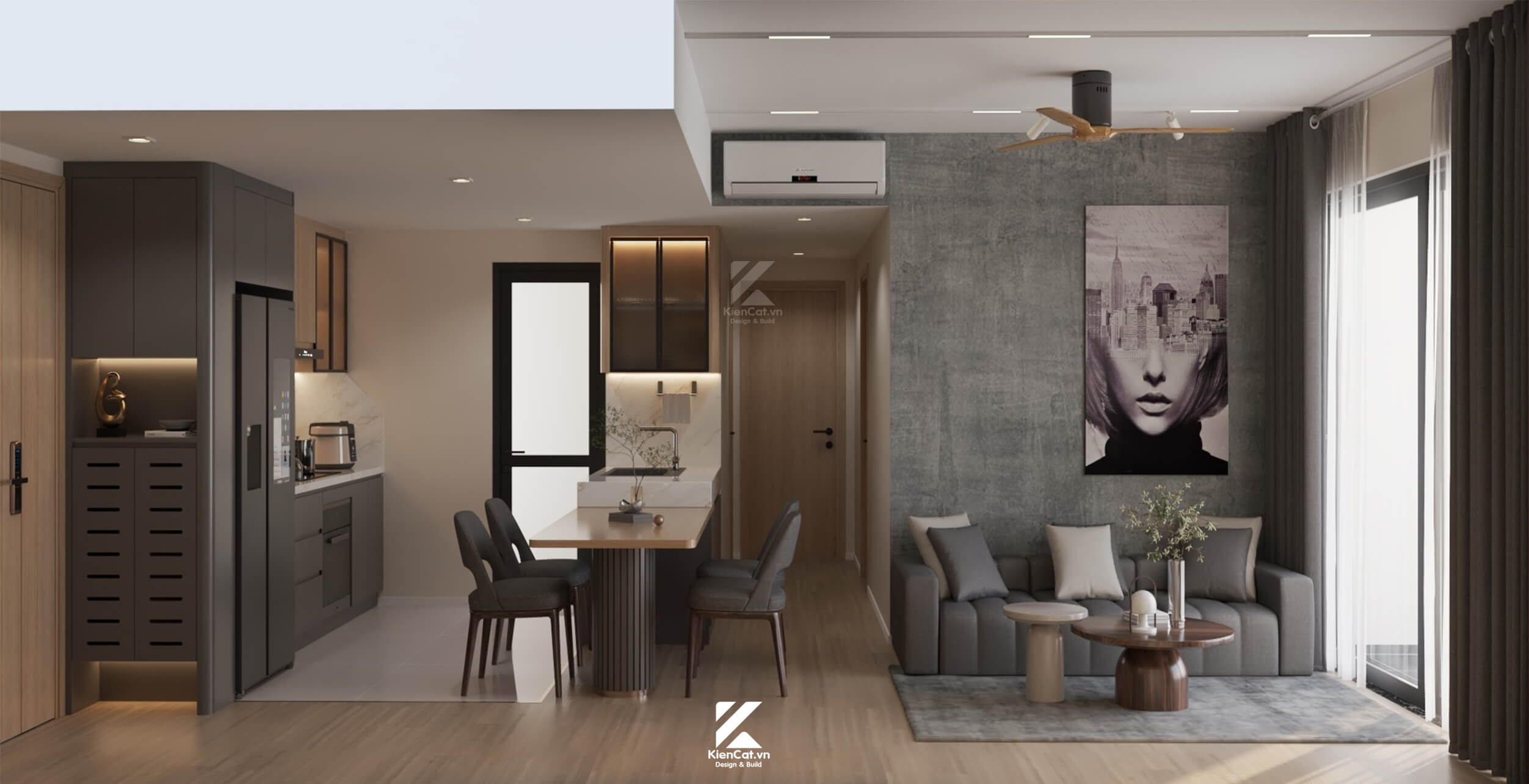 thiết kế chung cư 2 phòng ngủ Lumiere Boulevard