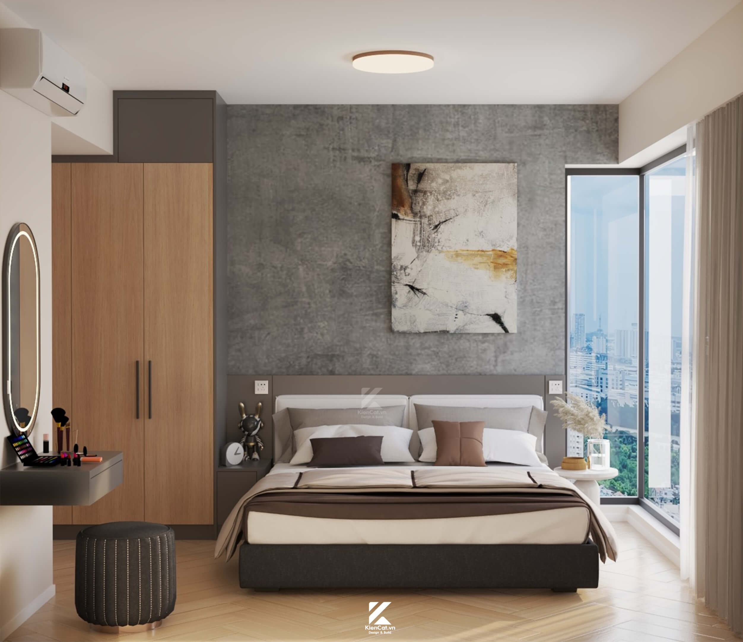 thiết kế chung cư 2 phòng ngủ Lumiere Boulevard