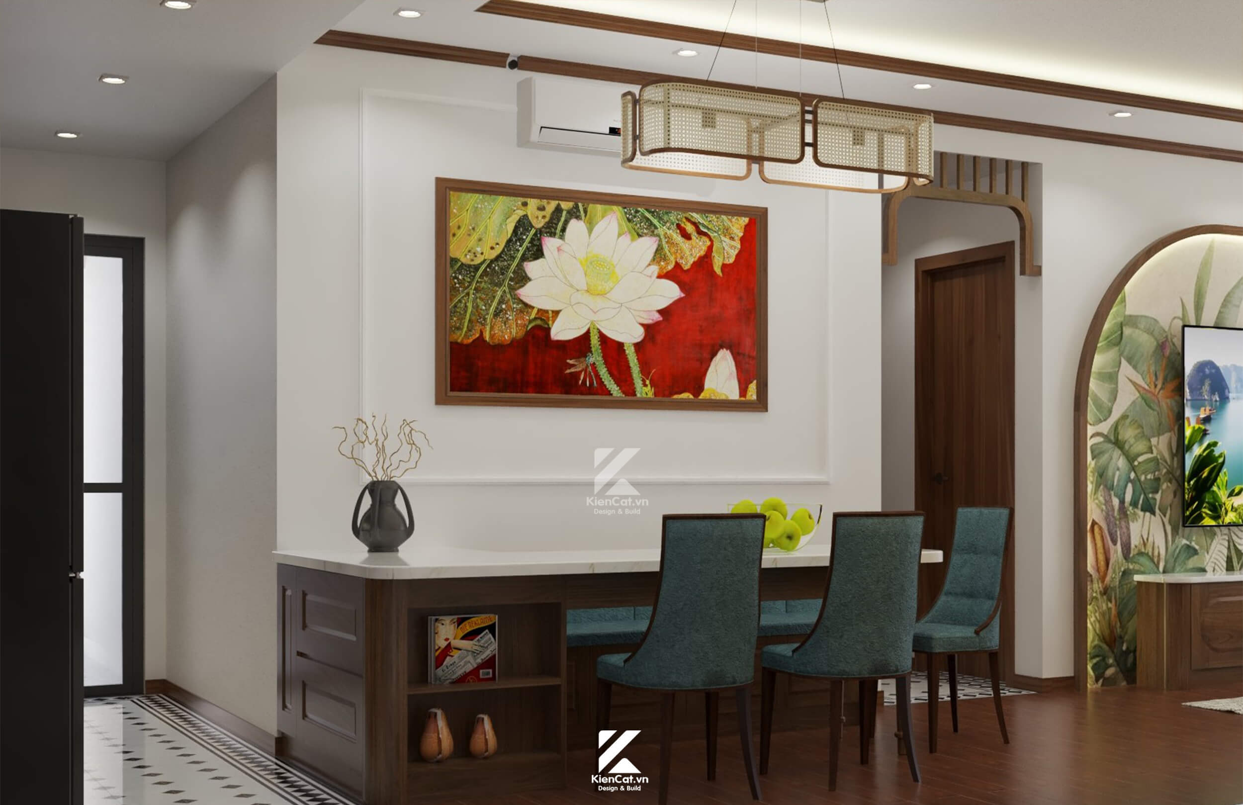 thiết kế chung cư phong cách indochine dự án Akari Nam Long Võ Văn Kiệt