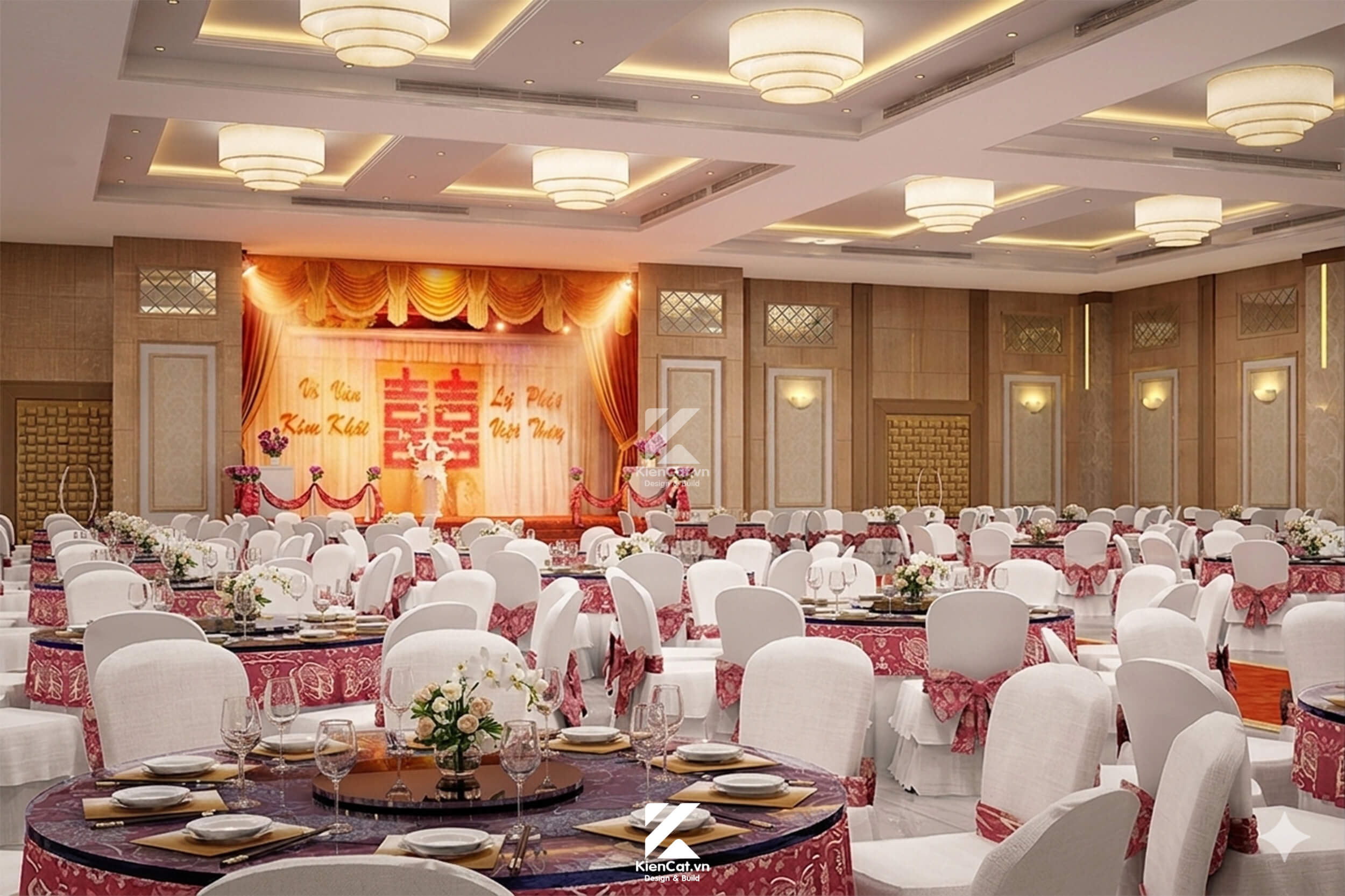 Thiết kế nhà hàng tiệc cưới Sinh Đôi