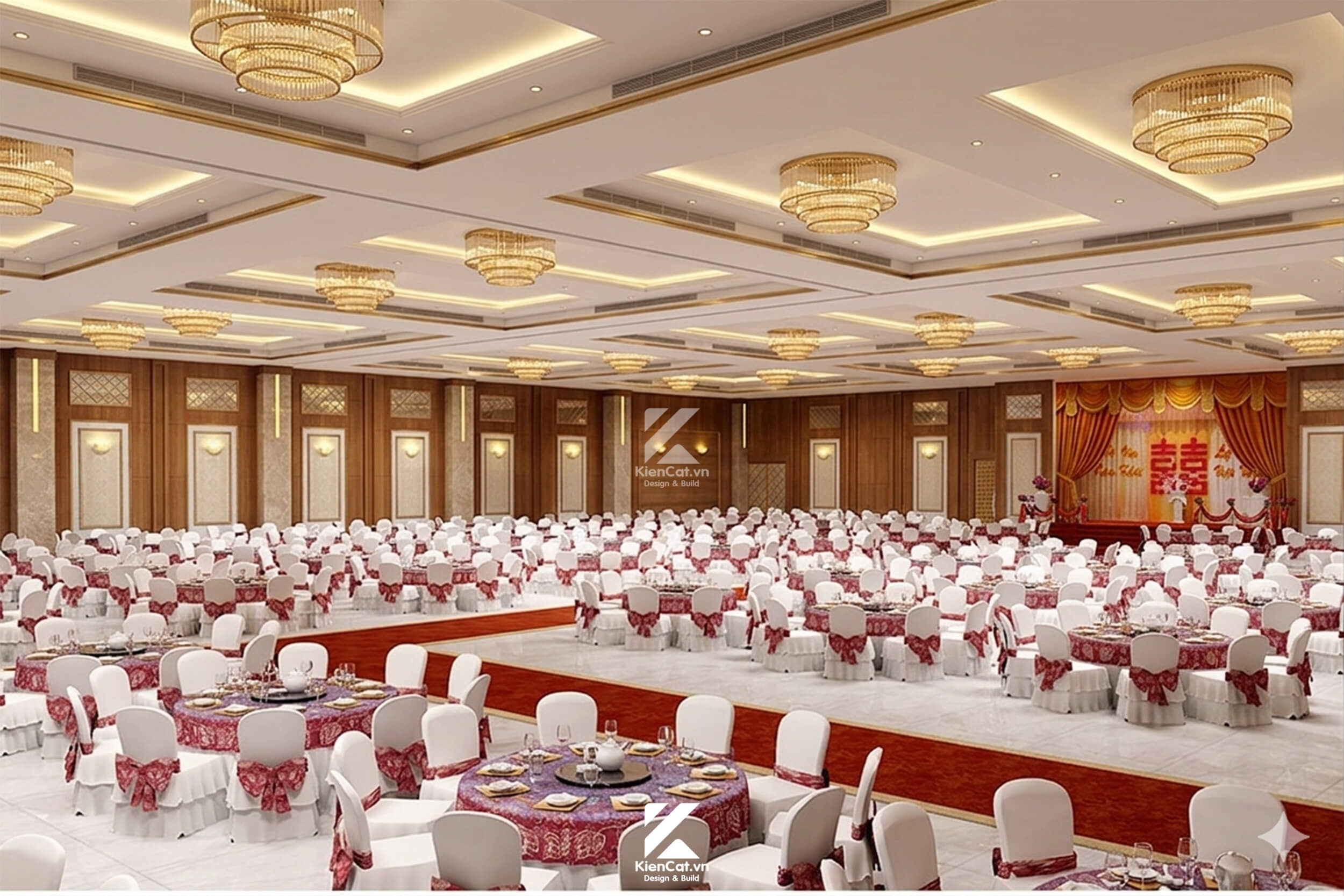 Thiết kế nhà hàng tiệc cưới Sinh Đôi