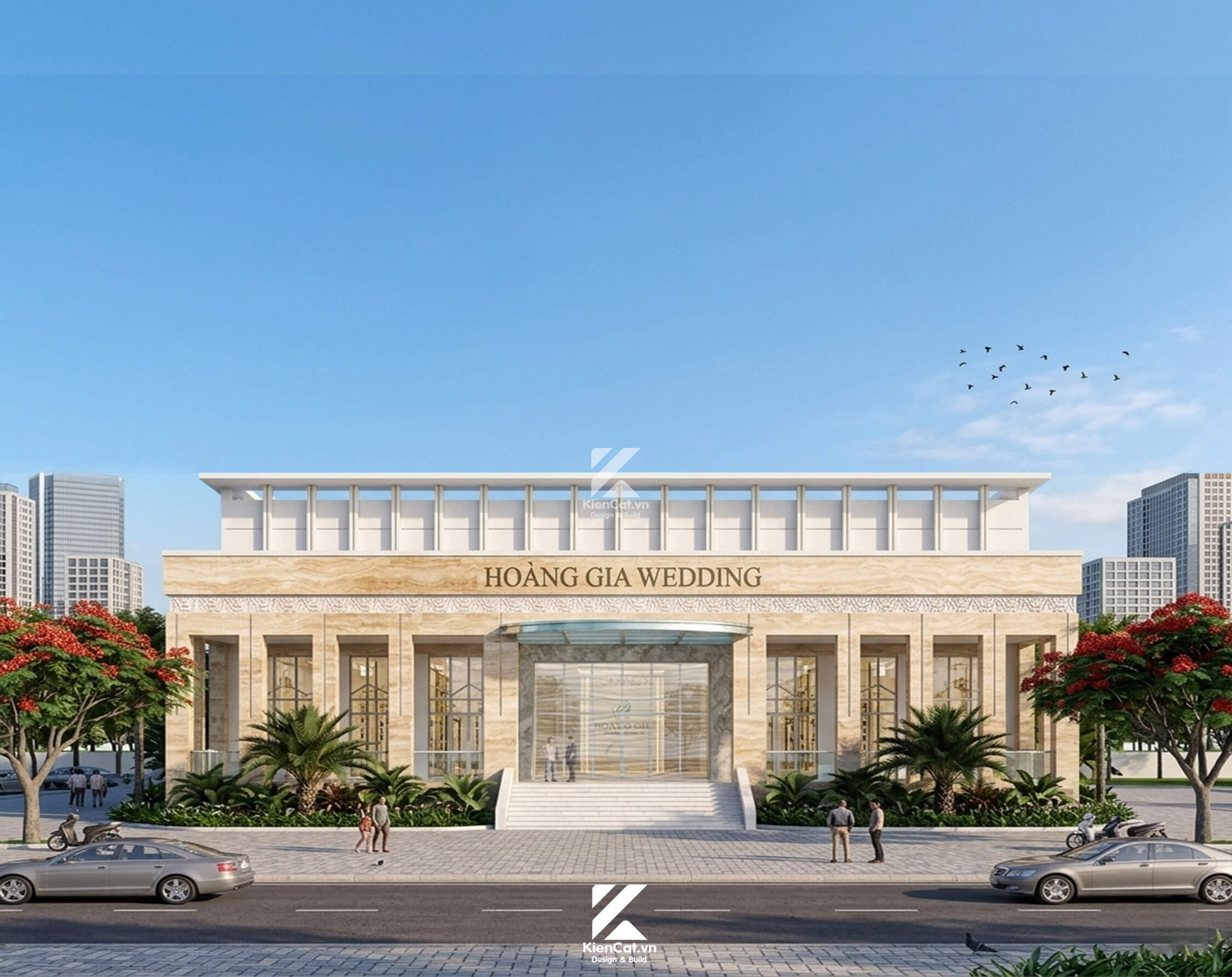 thiết kế nhà hàng tiệc cưới Hoàng Gia Dĩ An Bình Dương