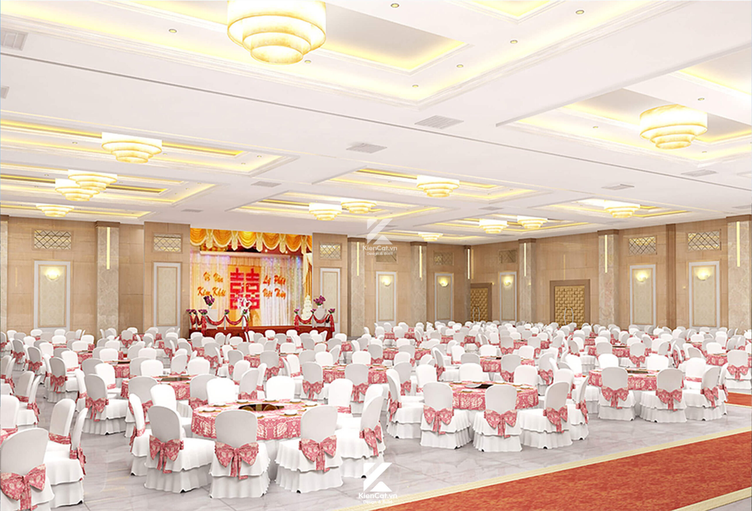 thiết kế nội thất nhà hàng tiệc cưới