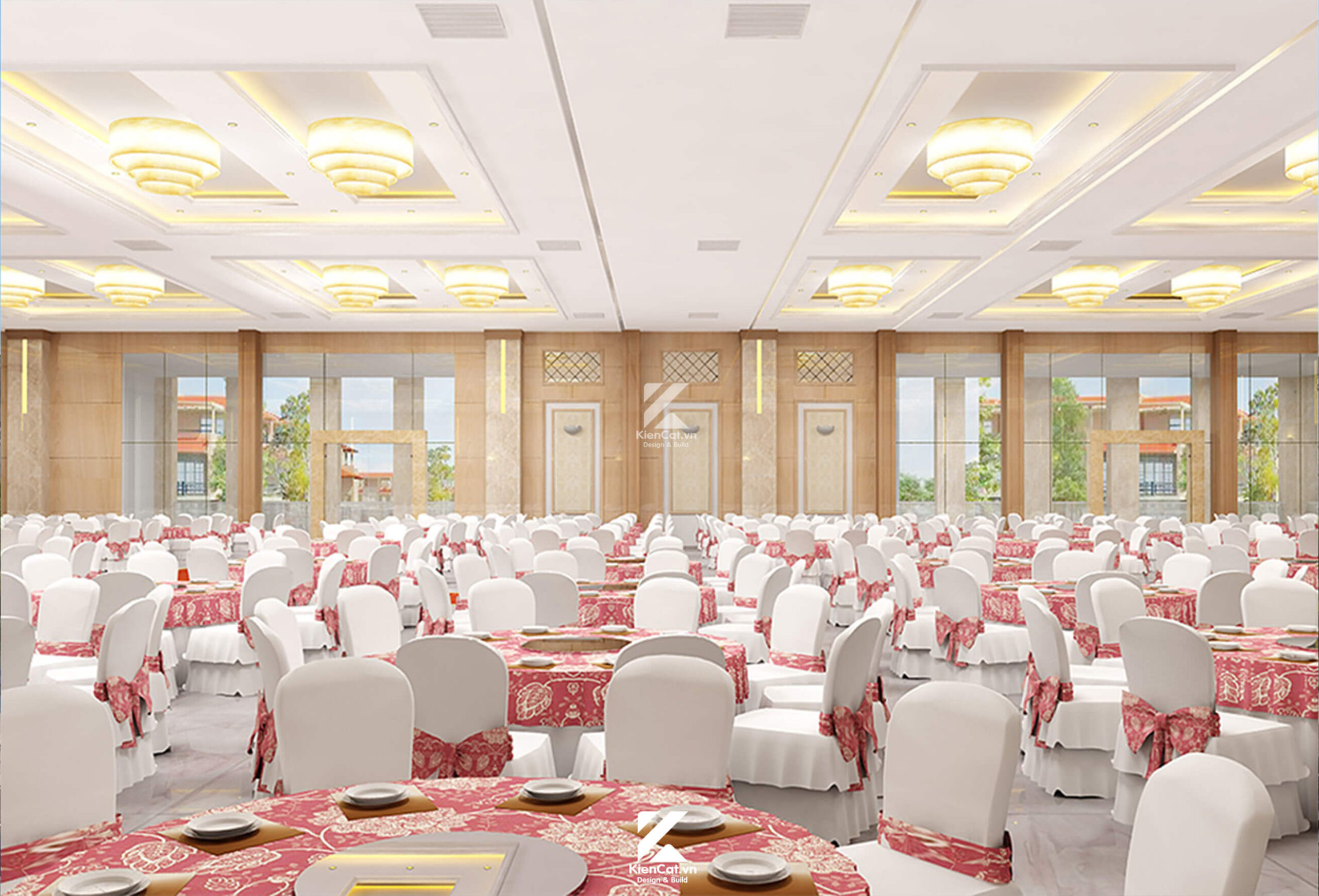 thiết kế nội thất nhà hàng tiệc cưới