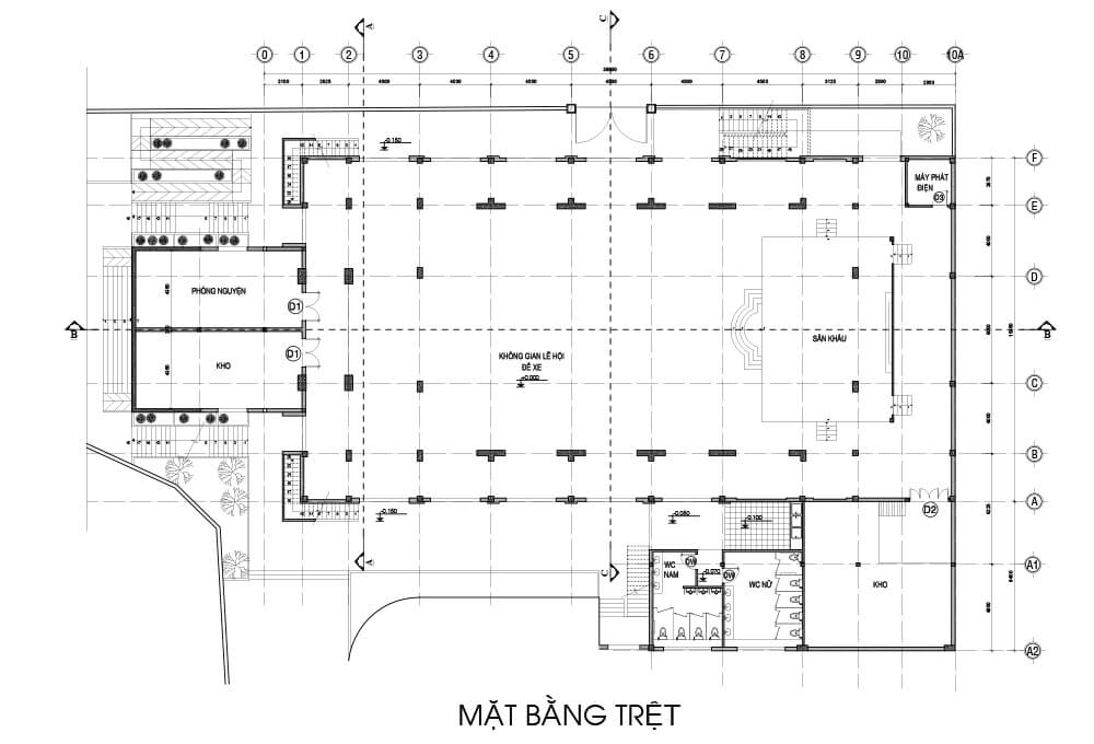 bố trí mặt bằng nhà thờ công giáo