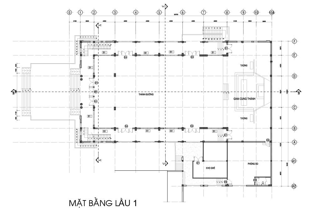 bố trí mặt bằng nhà thờ công giáo