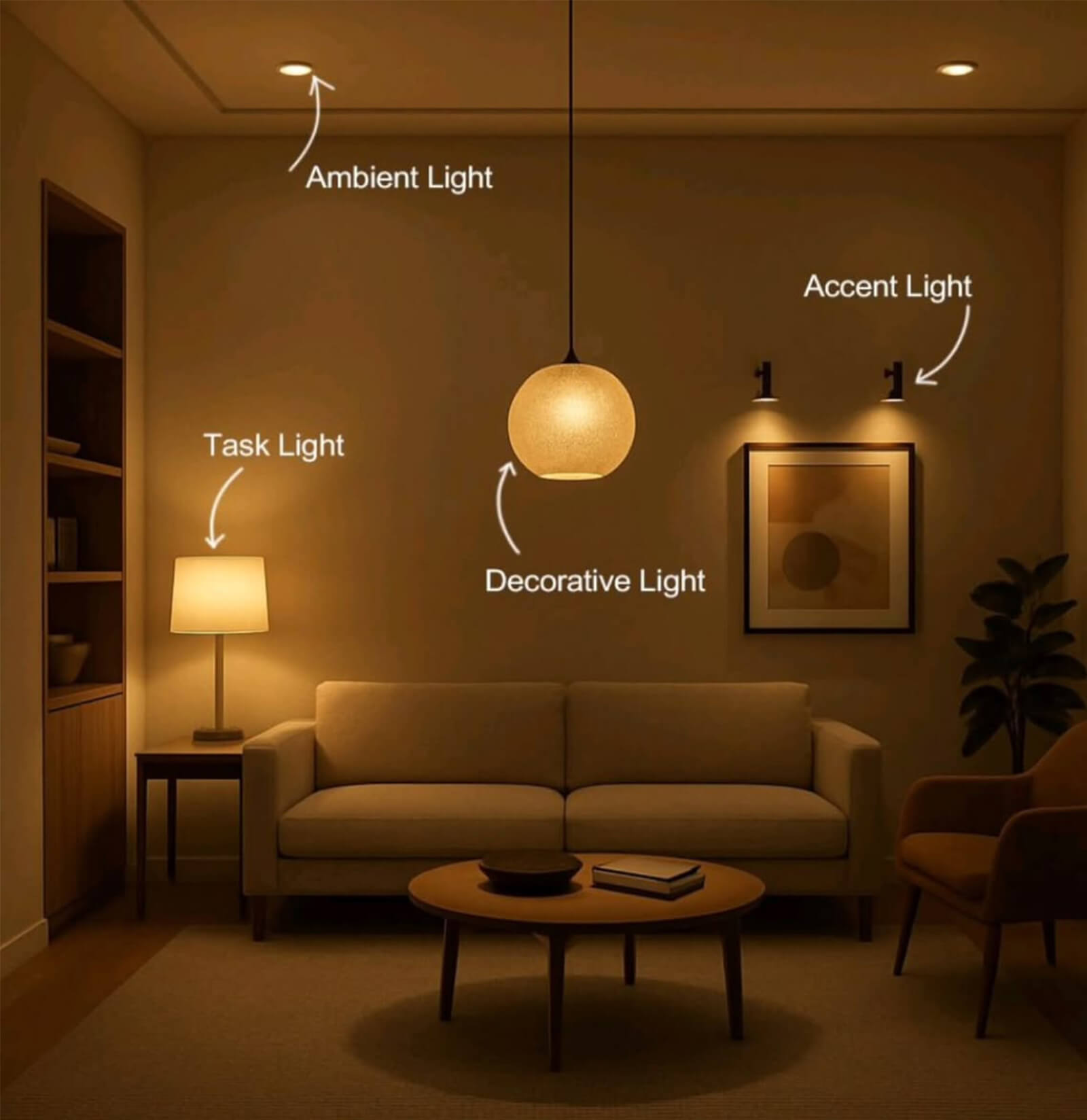 ánh sáng đa lớp nội thất