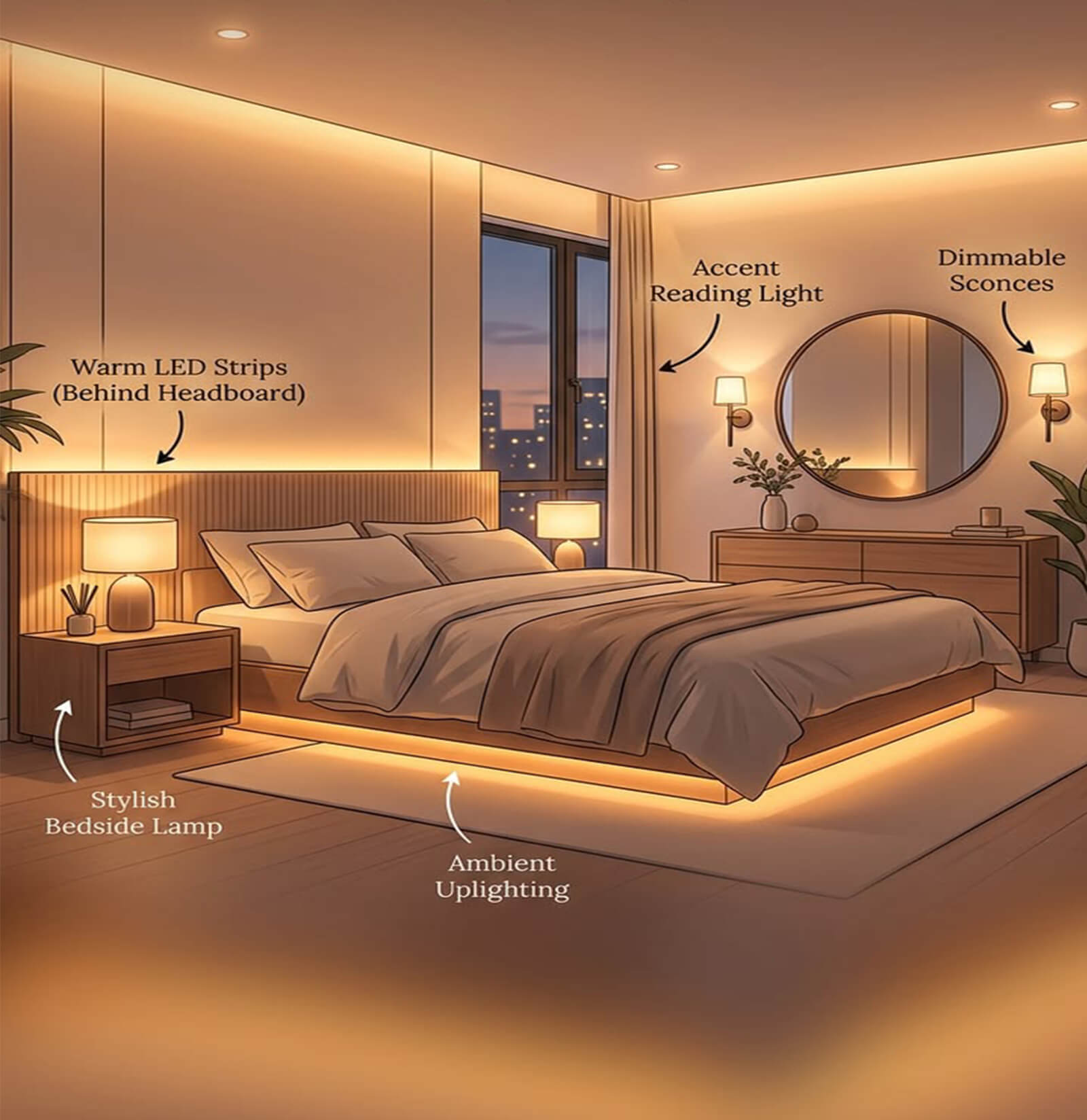 ánh sáng đa lớp nội thất
