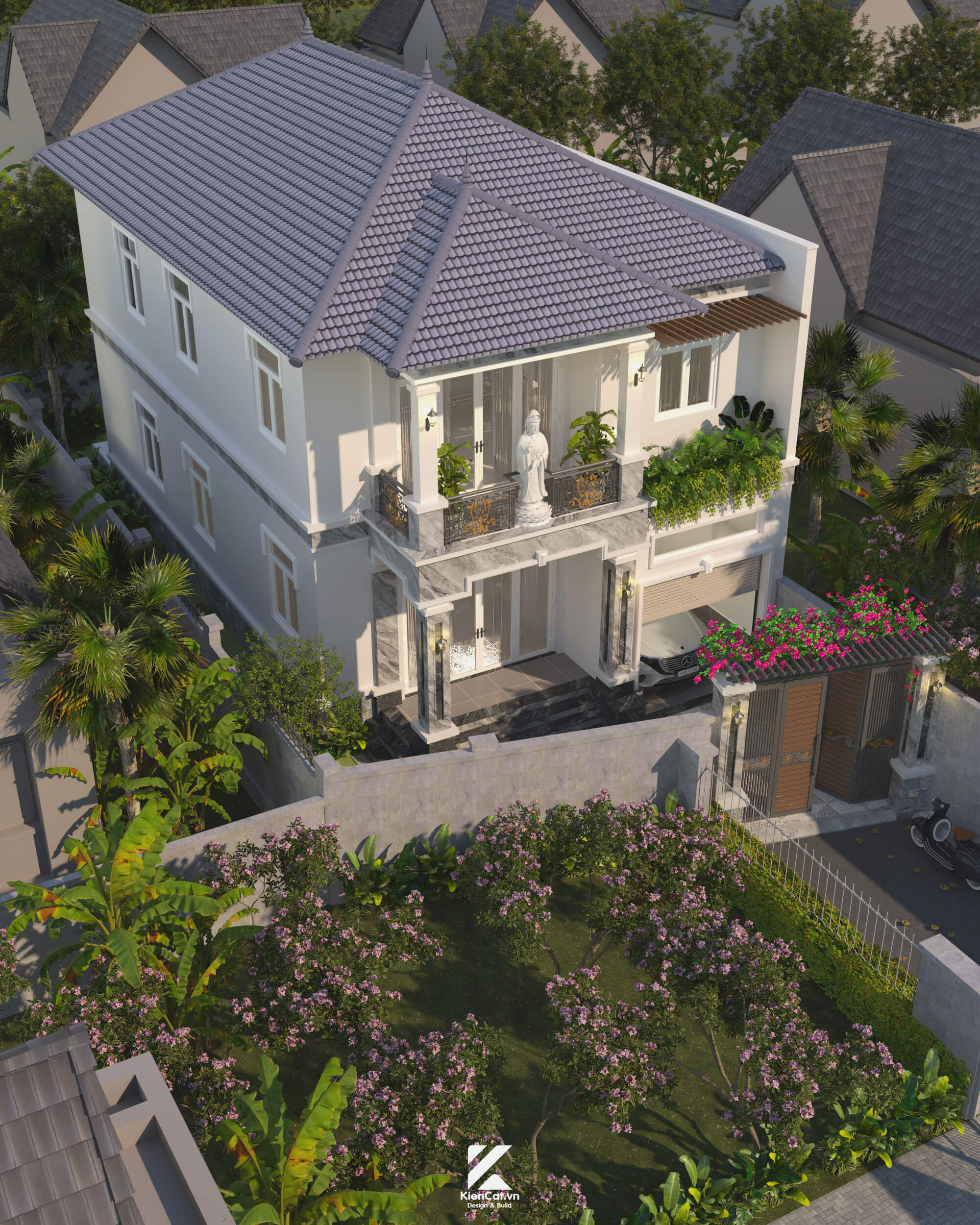 biệt thự 2 tầng mái nhật
