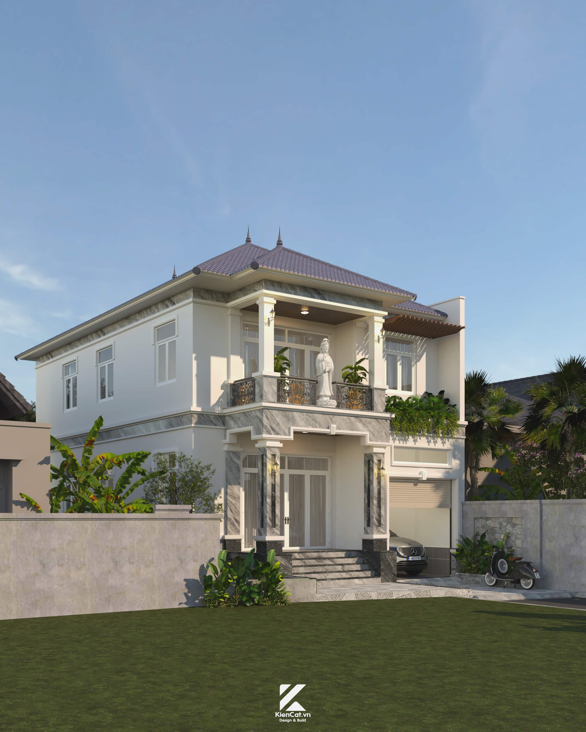 biệt thự 2 tầng mái nhật