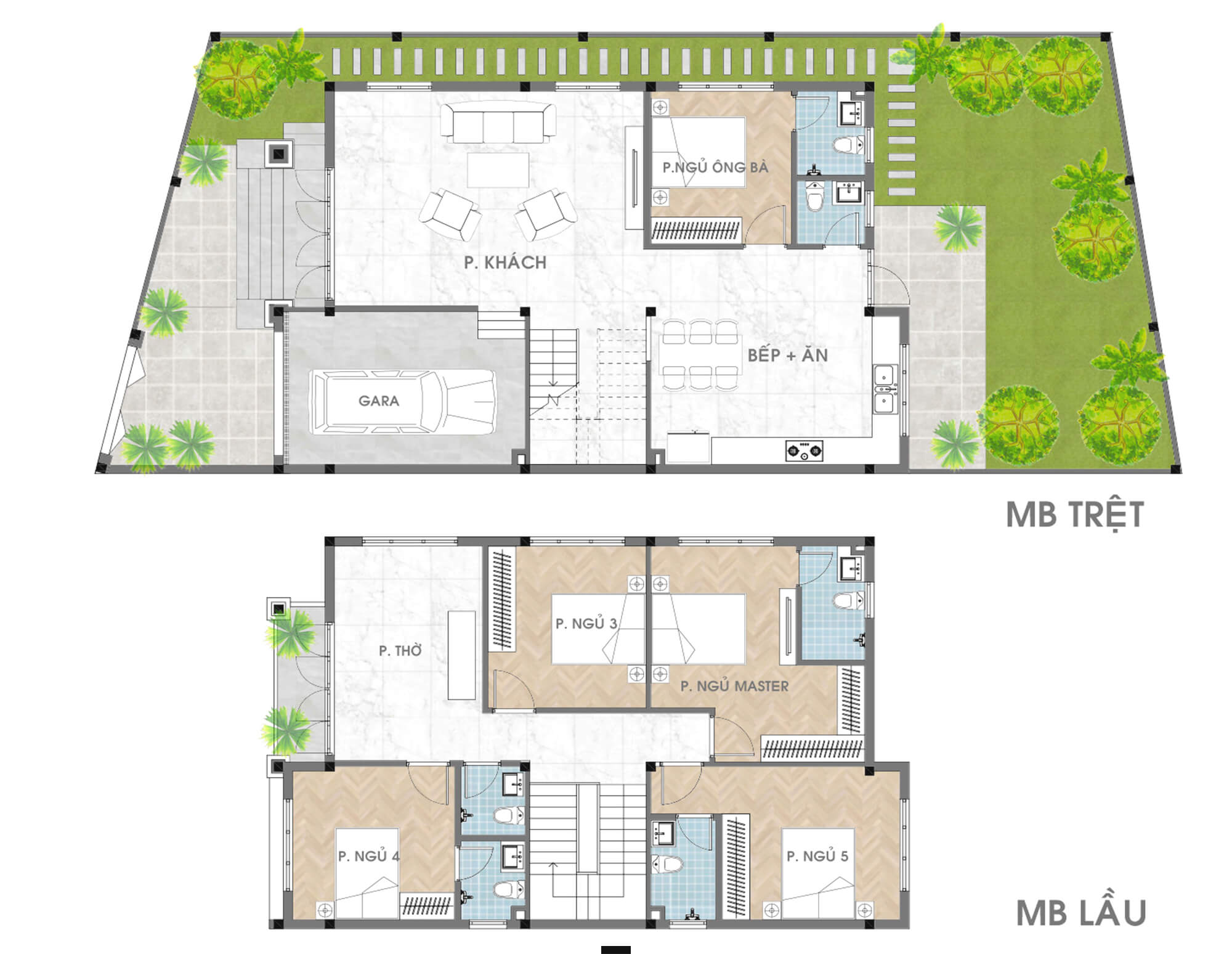 biệt thự 2 tầng mái nhật