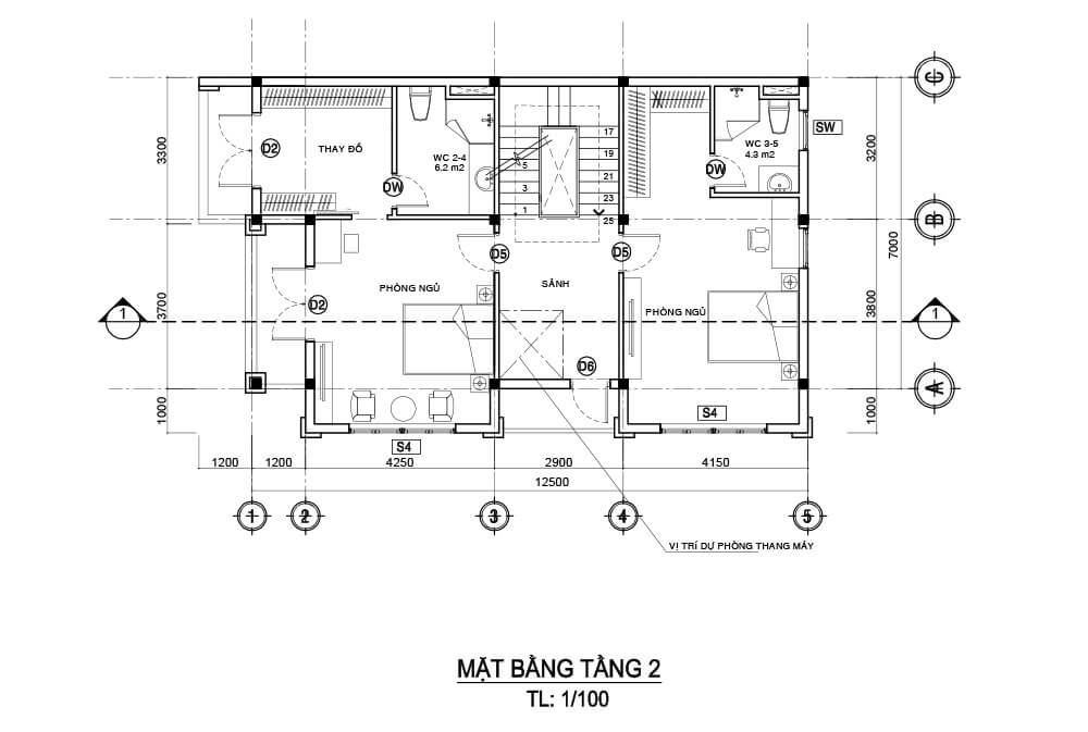 thiết kế biệt thự song lập Khu dân cư Bình Lợ