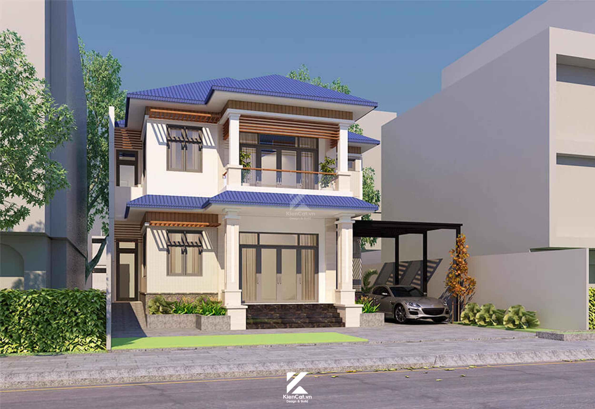 thiết kế thi công biệt thự 2 tầng