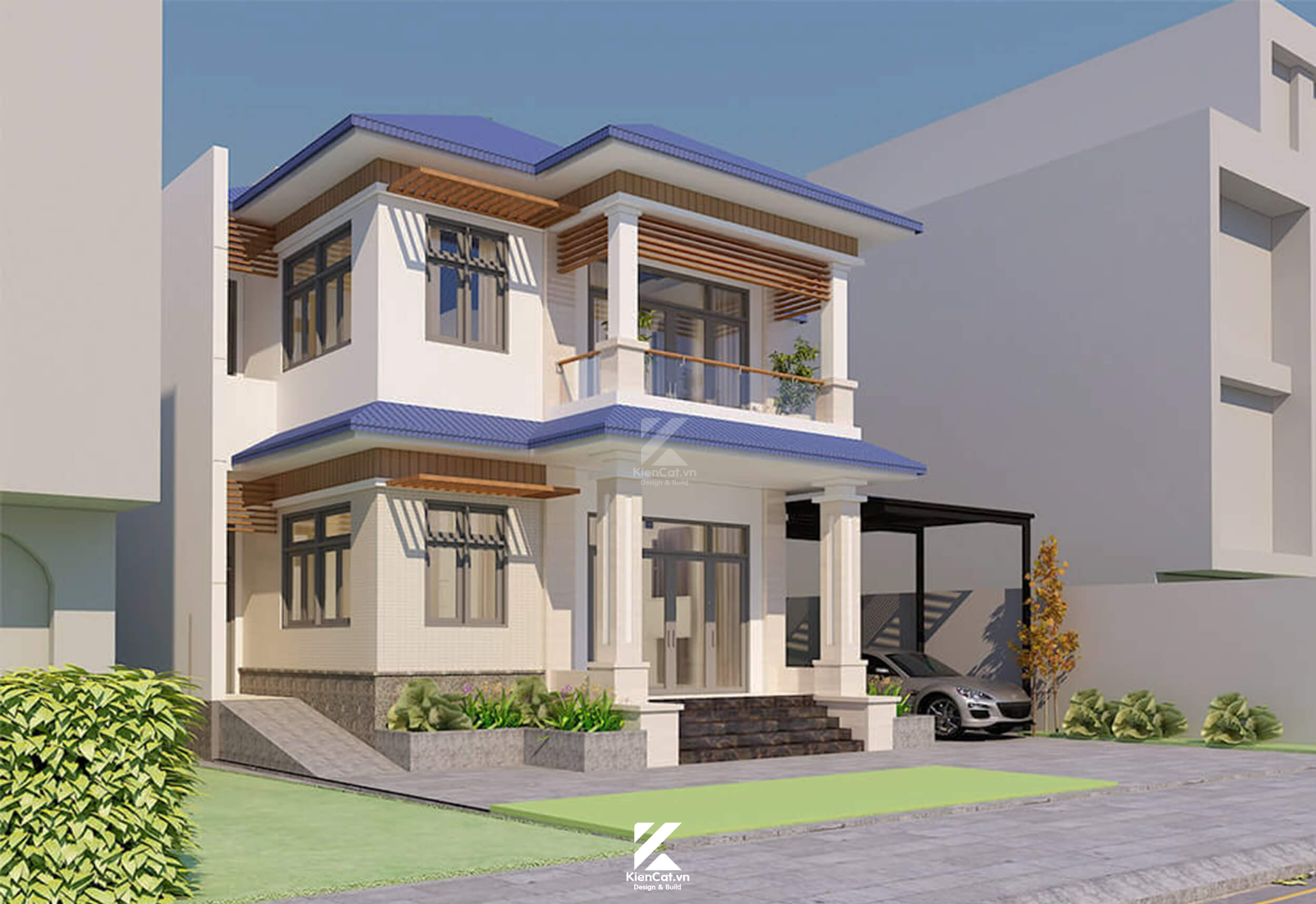 thiết kế thi công biệt thự 2 tầng