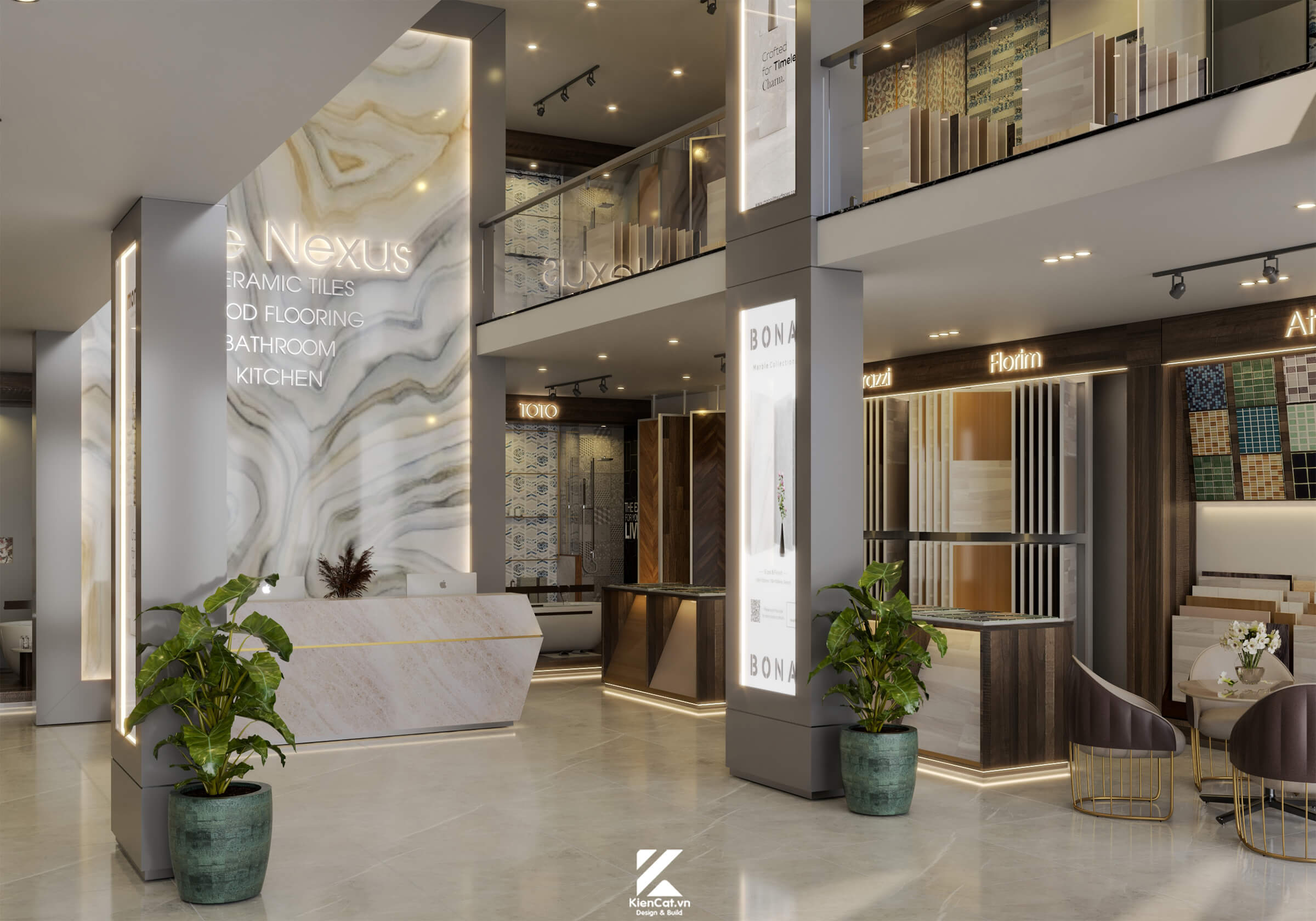 thiết kế toà nhà văn phòng kết hợp showroom the nexus